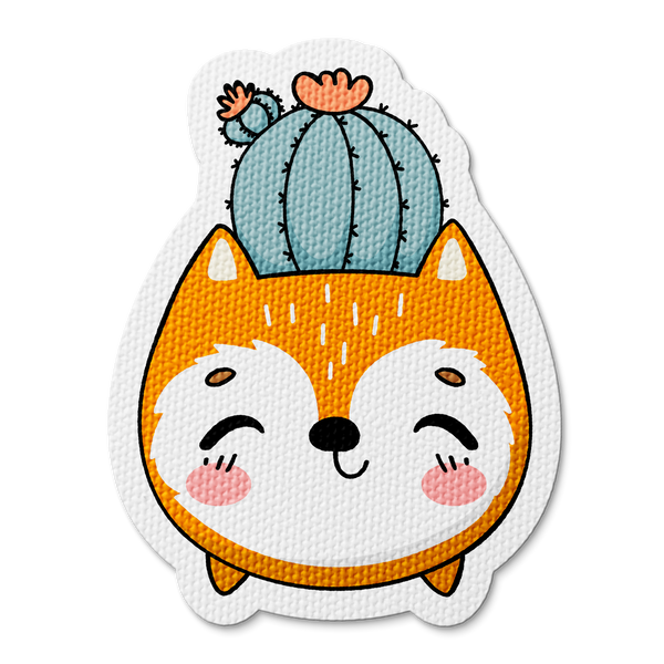 Textured Cactus Fox Sensory Sticker